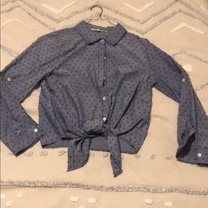 Francesca’s chambray blouse